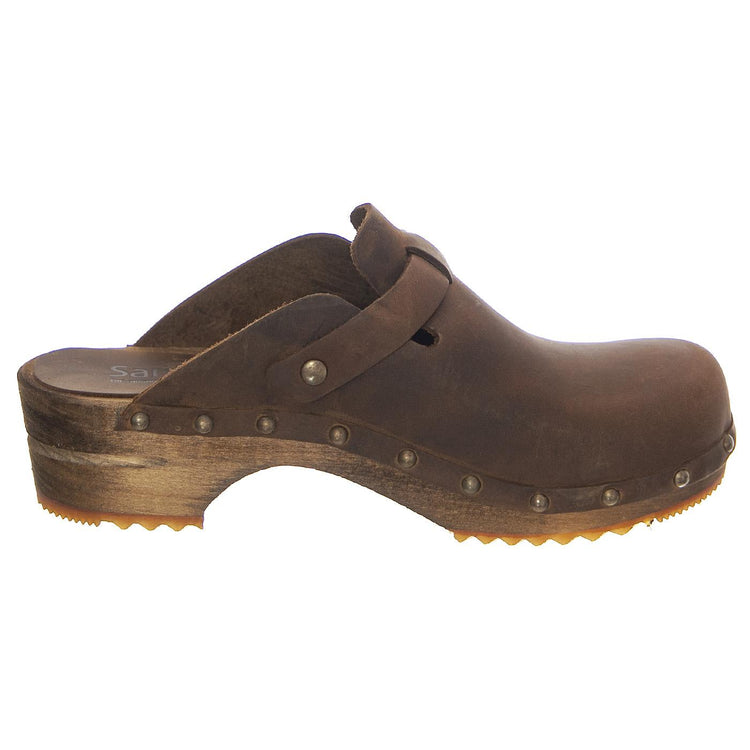 W' Wood-Kristel Open Antique Brown - Sandali in Pelle Donna Marroni 455205W-78  SANITA 