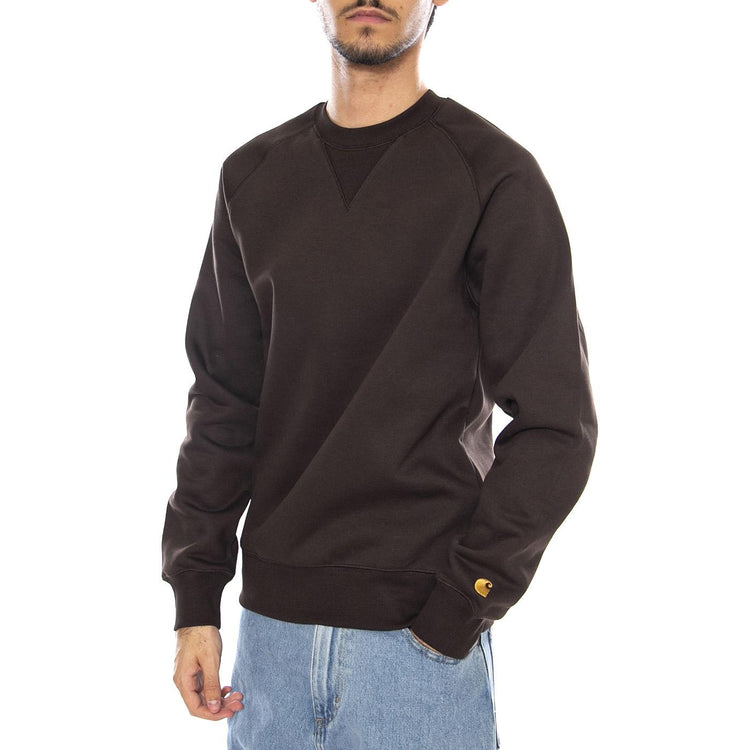 Chase Sweat Tobacco / Gold - Felpa Girocollo Uomo Marrone I033660.00WXX . CARHARTT WIP 