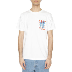 Obey Printing Press Make Art Tee White - Maglietta Girocollo Uomo Bianca 165264061-WHT  OBEY 