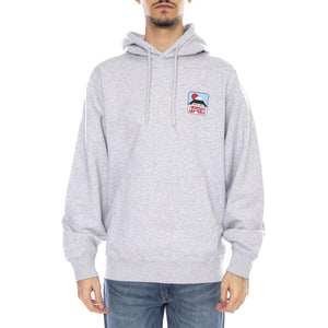 Sunset on Fuji San Hoodie Sweat Grey -- Felpa con Cappuccio Uomo Grigia I035804. DF.67 EDWIN 