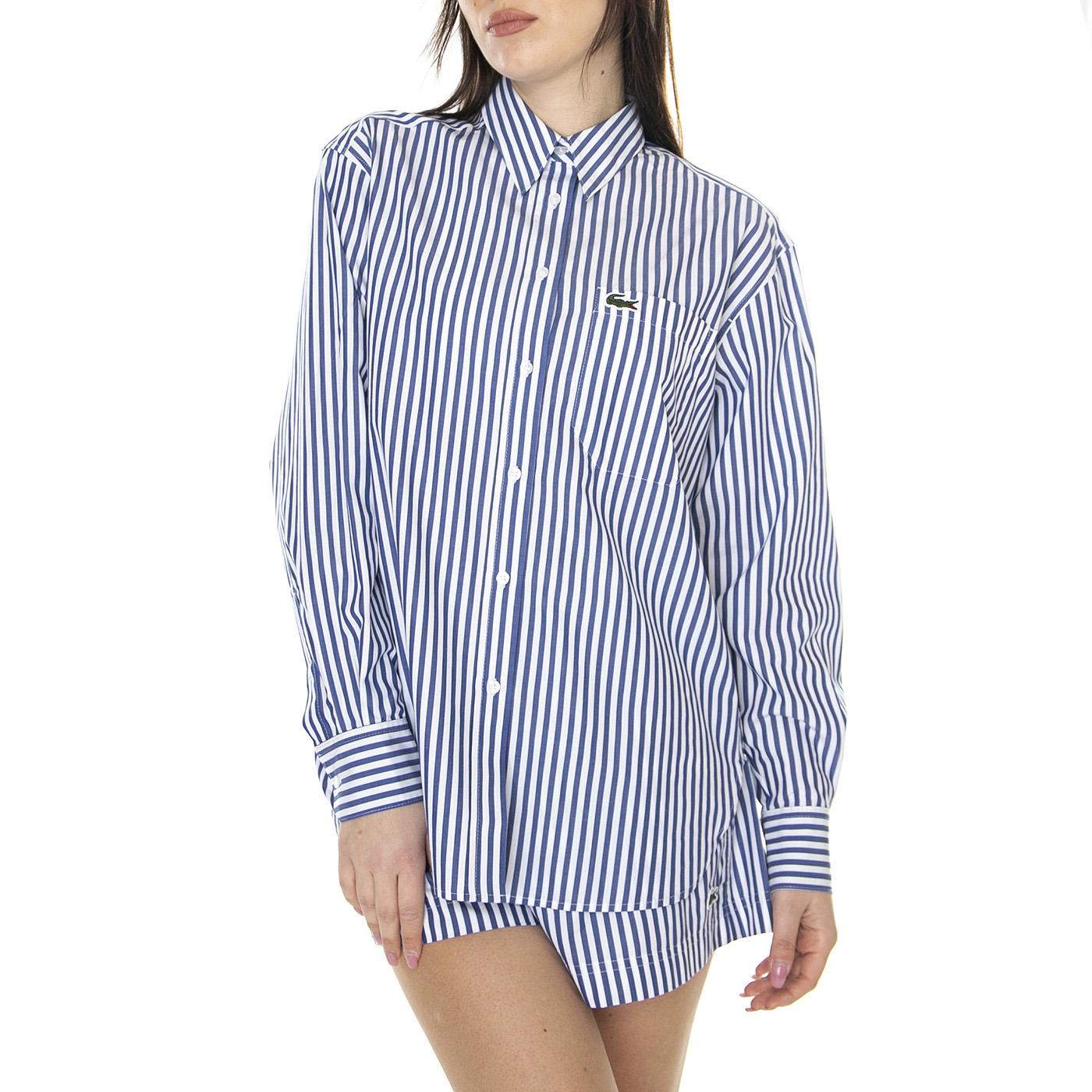 W' Camicia M/C NHX - Camicia Donna Blu / Multicolore CF5886-NHX  LACOSTE 