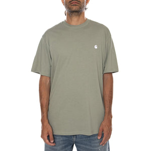 S/S MADISON T-SHIRT SHADY GREEN / WHITE - Maglietta Girocollo Uomo Verde I033000 3S3XX CARHARTT WIP 