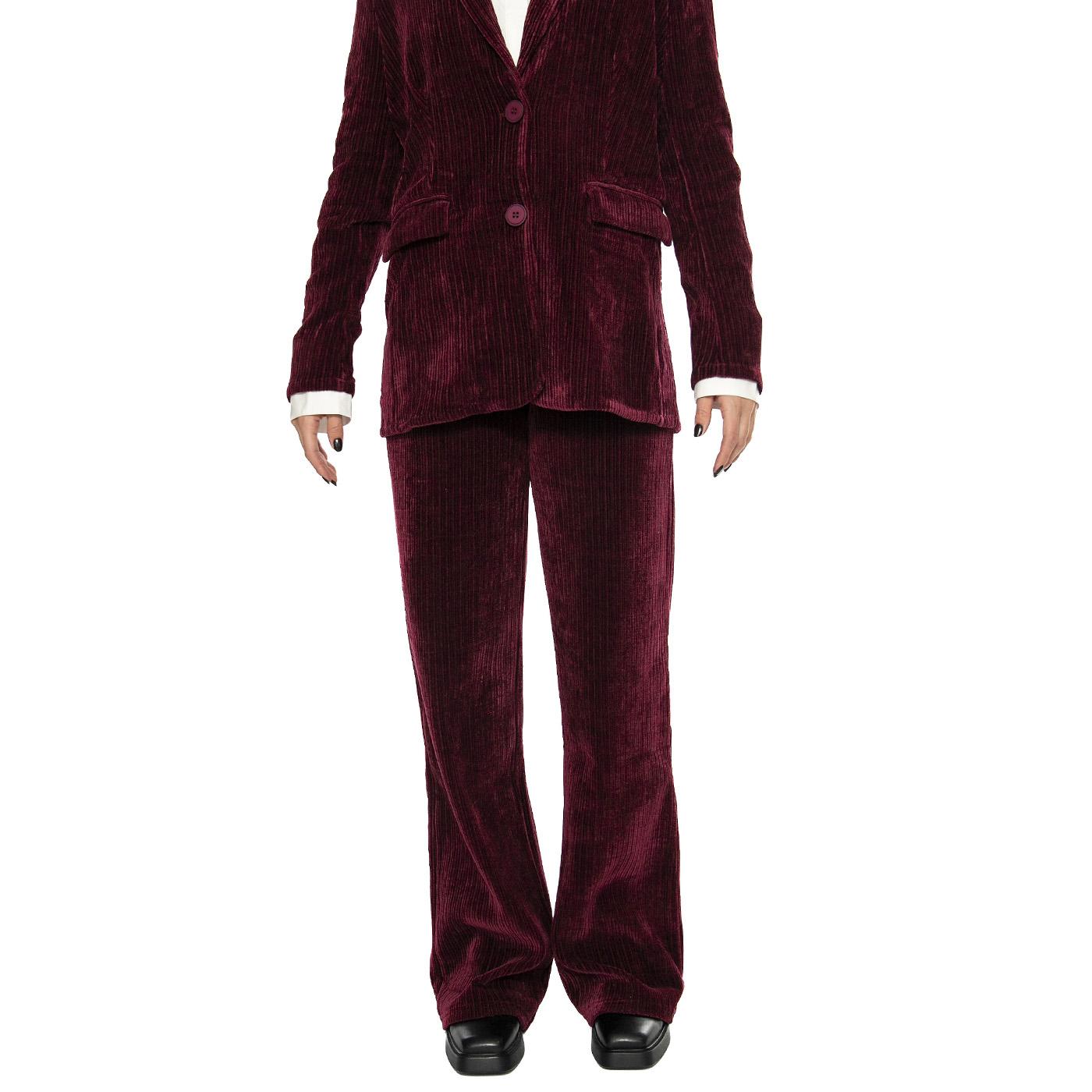 Pantalón de traje pana de terciopelo burdeos - Pantalone Donna Bordeaux 43W/11235  WILD PONY 
