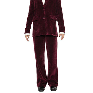 Pantalón de traje pana de terciopelo burdeos - Pantalone Donna Bordeaux 43W/11235  WILD PONY 
