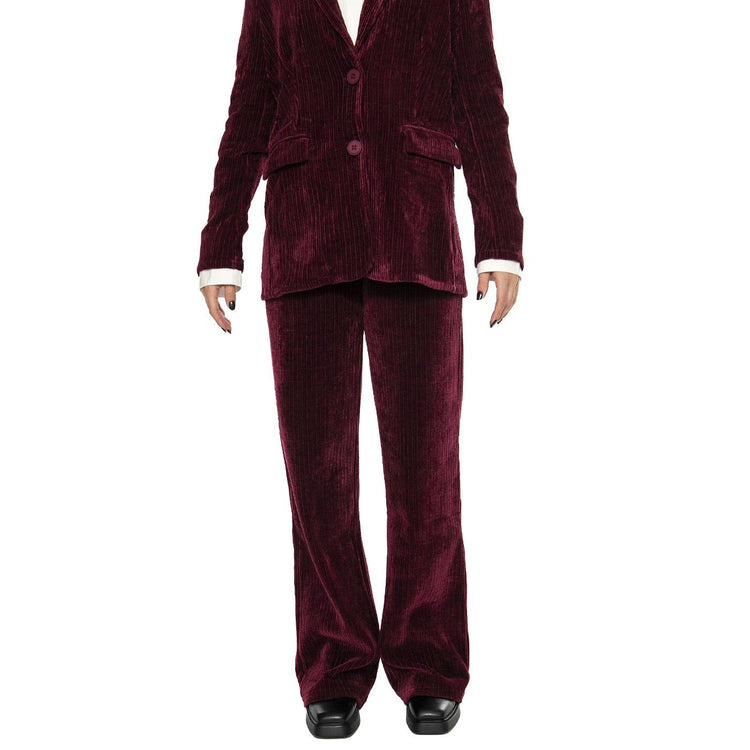 Pantalón de traje pana de terciopelo burdeos - Pantalone Donna Bordeaux 43W/11235  WILD PONY 