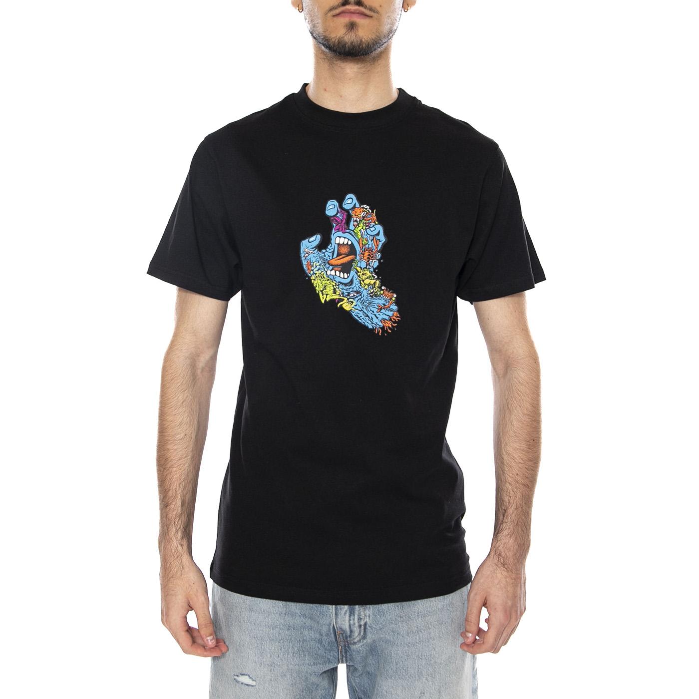 ROSKOPP SCREAMING FIVE FRNT - Maglietta Girocollo Uomo Nera SCA-TEE-13317 BLK SANTA CRUZ 