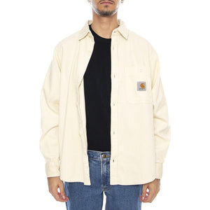 L/S Flint Shirt Salt - Camicia Uomo Panna I035837.1NGXX  CARHARTT WIP 