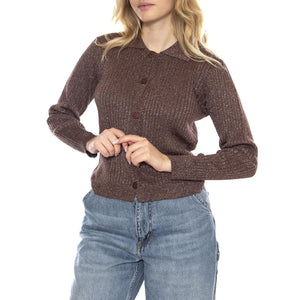 Knit Cardigan -- Cardigan Donna Marrone 53W/10605 Brown WILD PONY 