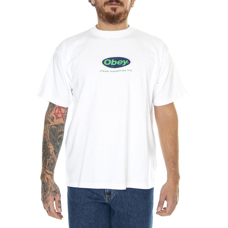 Obey Int. Heavy Weight Classic Box Tee White - Maglietta Girocollo Uomo Bianca 166913554-WHT  OBEY 
