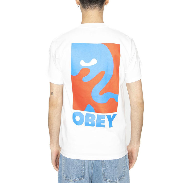 Obey Cropped Icon Tee White - Maglietta Girocollo Uomo Bianca 165264064-WHT  OBEY 