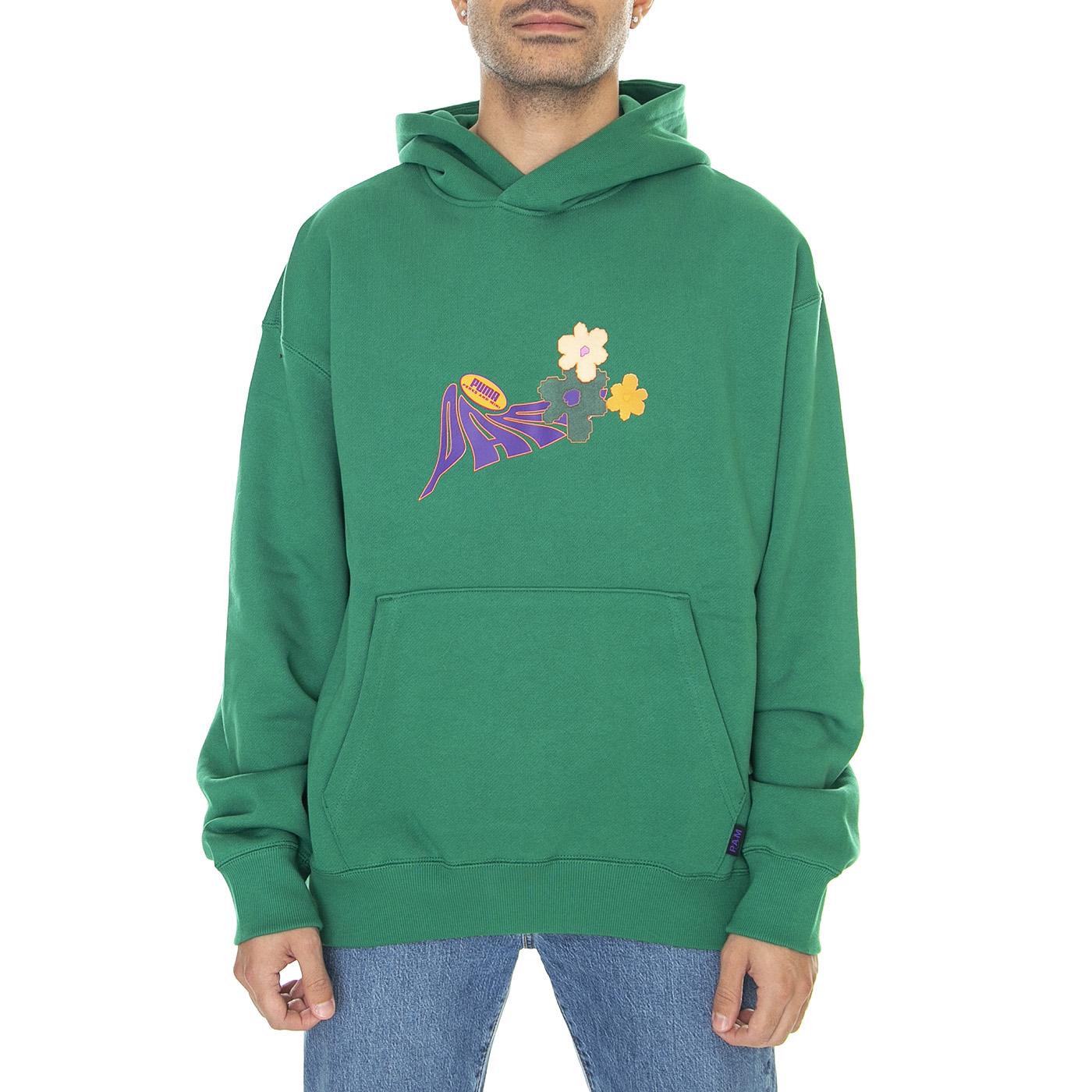 Puma  x P.A.M. Hoodie Green - Felpa con Cappuccio Uomo Verde 536005-84  PUMA 