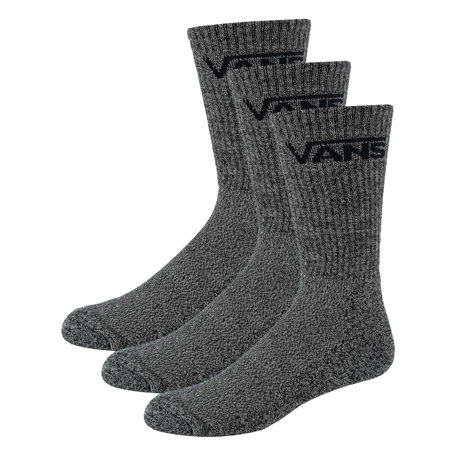 Mn Classic Crew (6.5-9 - 3 Pk) - Black Heather - Set di Calzini in Spugna Neri VN000XRZBHH1  VANS 