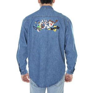 Looney Tunes Denim Shirt Light Blue - Camicia Denim Jeans Uomo Blu 23SIHR53-LIGHT BLUE  IUTER 