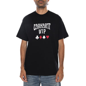 S/S DECK T-SHIRT BLACK - Maglietta Girocollo Uomo Nera I037548 89XX CARHARTT WIP 