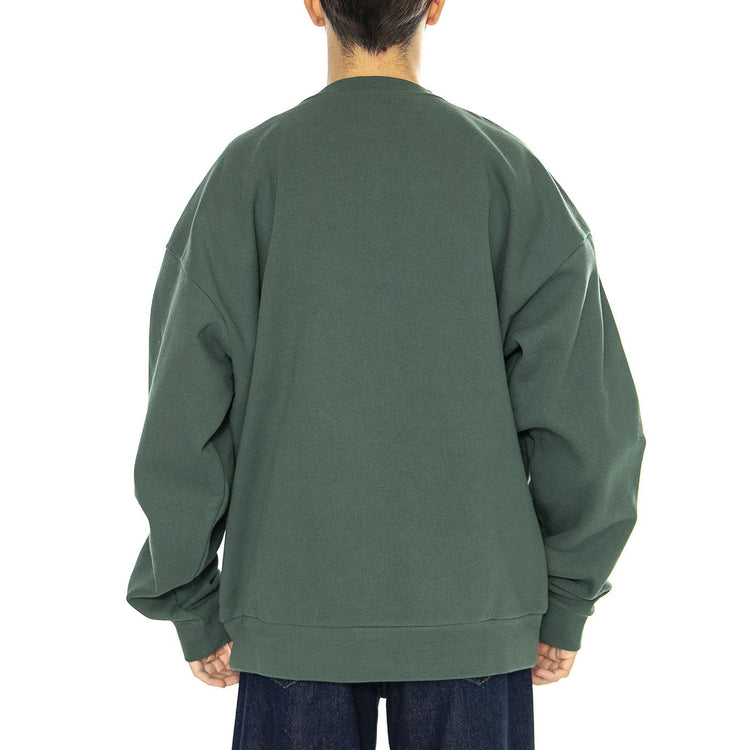 Icona Extra Heavy Crew II Fleece Dark Cedar - Felpa Girocollo Uomo Verde 112480139-DCD  OBEY 