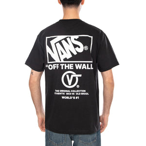 STACKED HI SS TEE BLACK/WHITE - Maglietta Girocollo Uomo Nera VN000PEW Y281 VANS 