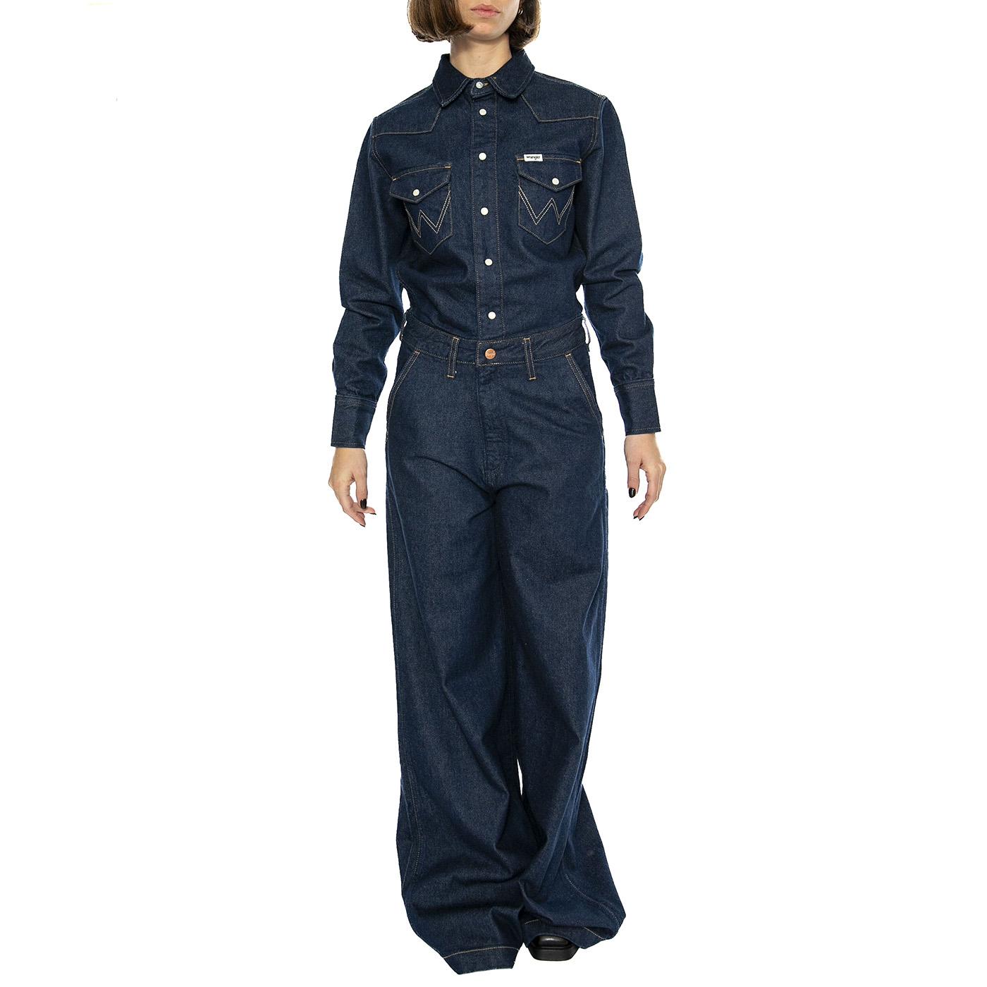 Trousers Coverall Aged Blue - Tuta Denim Jeans Donna Blu 112356439-BLUE  WRANGLER 