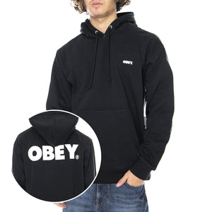 Bold Premium Hooded Fleece Sweatshirt - Black - Felpa con Cappuccio Uomo Nera 112842349-BLK  OBEY 