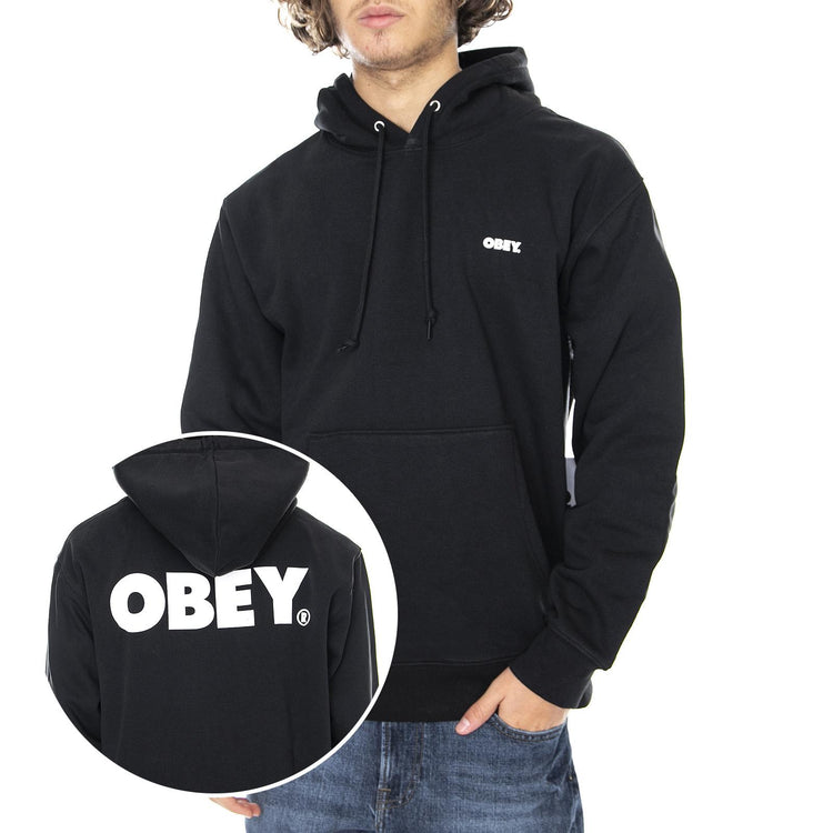 Bold Premium Hooded Fleece Sweatshirt - Black - Felpa con Cappuccio Uomo Nera 112842349-BLK  OBEY 