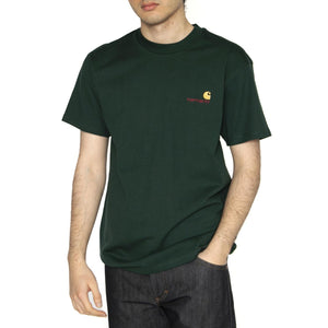 S/S American Script T-Shirt Conifer - Maglietta Girocollo Uomo Verde I029956.CIXX  CARHARTT WIP 