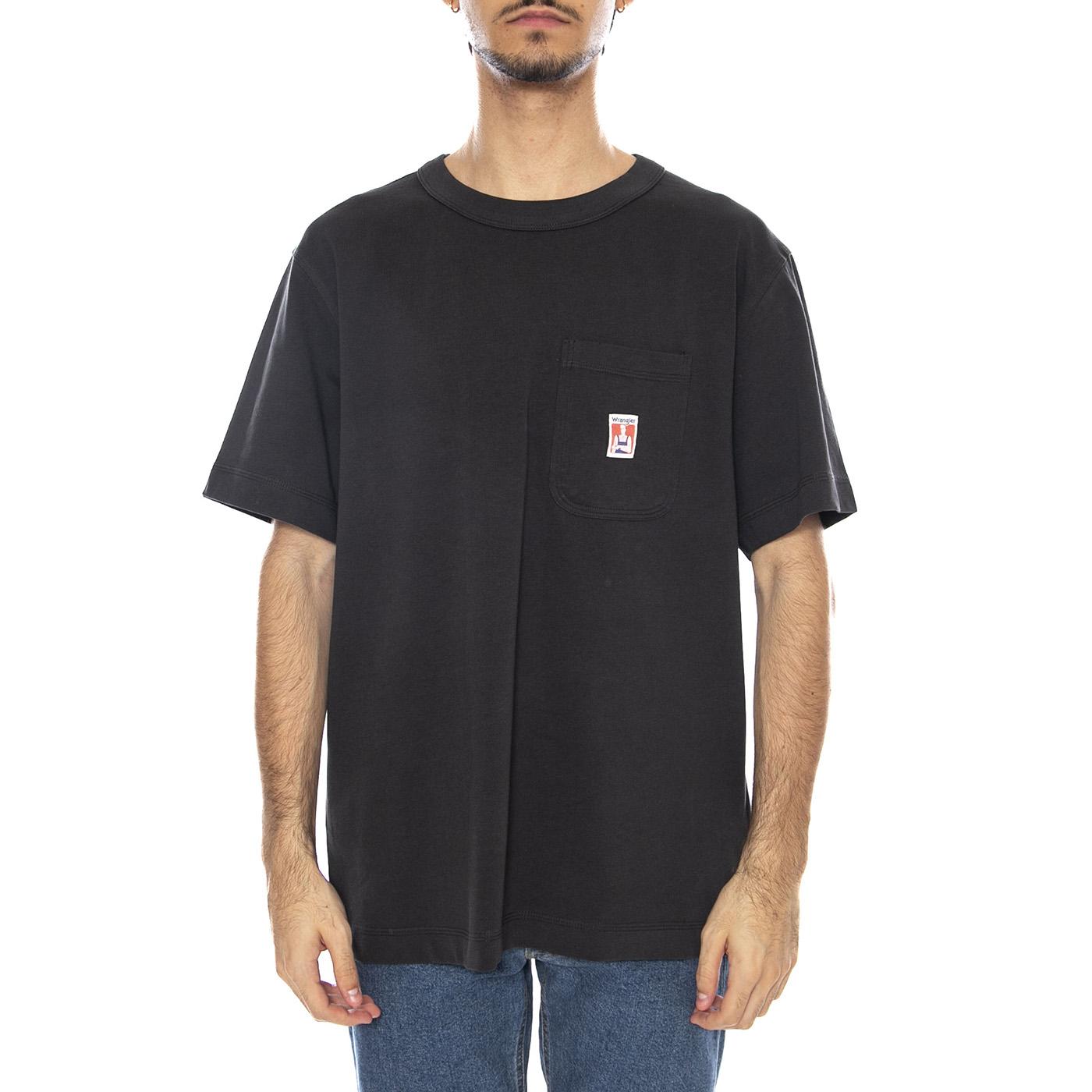 Pocket Tee Faded Black - Maglietta Girocollo Uomo Nera 112371498  WRANGLER 