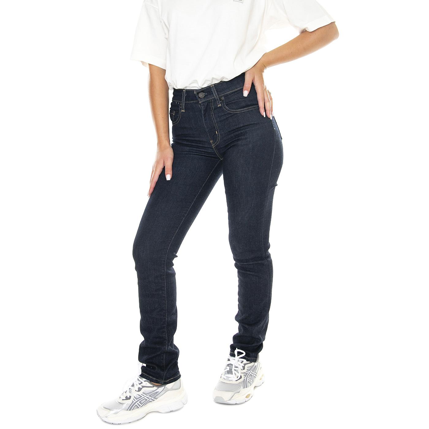 724 High Rise Straight Blue Wave Rinse Dark Indigo Worn In - Pantaloni Denim Jeans Donna Blu 18883-0227  LEVIS 