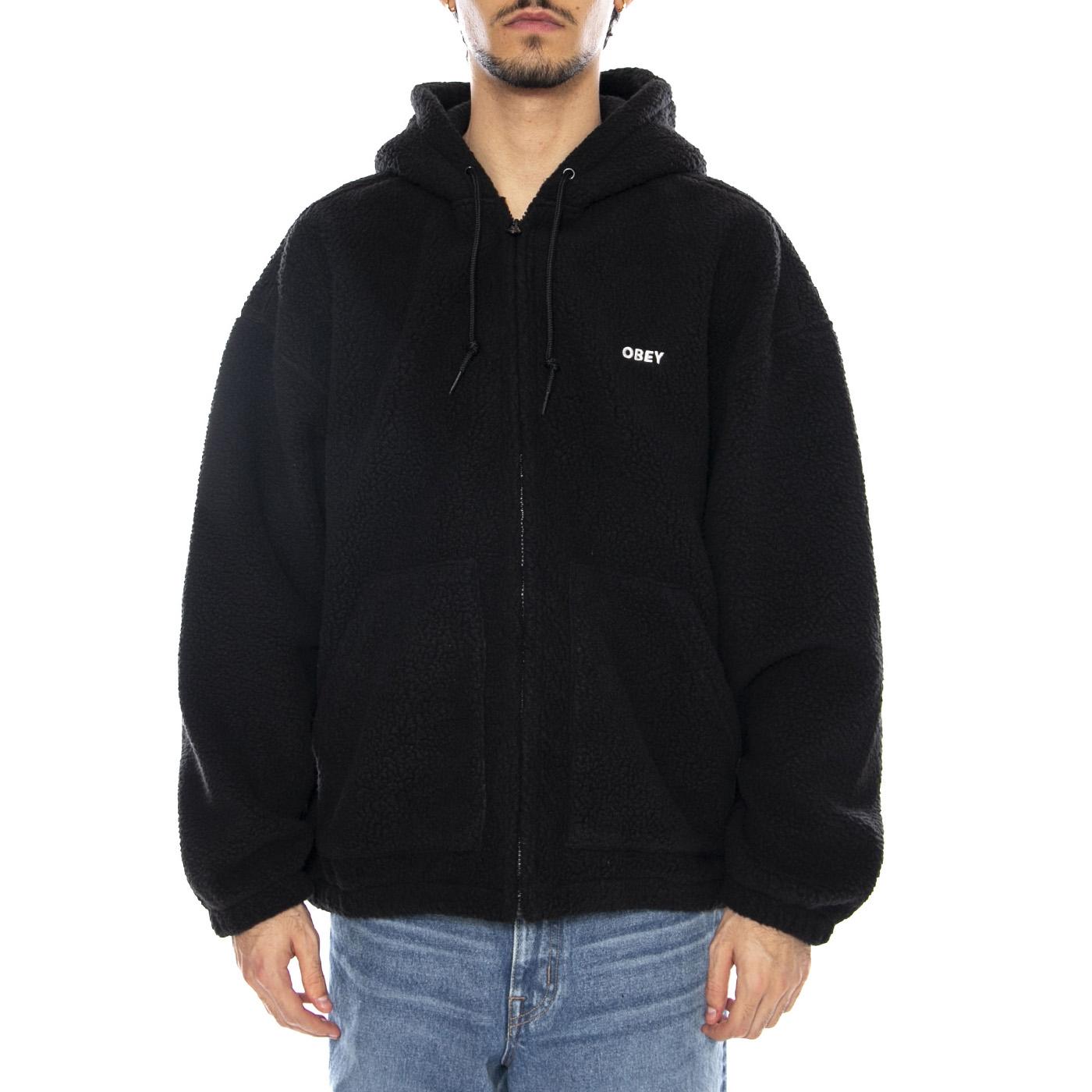 Gaze II Hooded Jacket Black - Giacca con Cappuccio Uomo Nera 121800542 BLK OBEY 