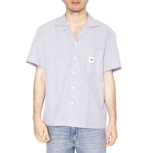 Short Sleeve Striped Shirt - Camicia Maniche Corte Uomo Blu 6020016-12924  CAT 