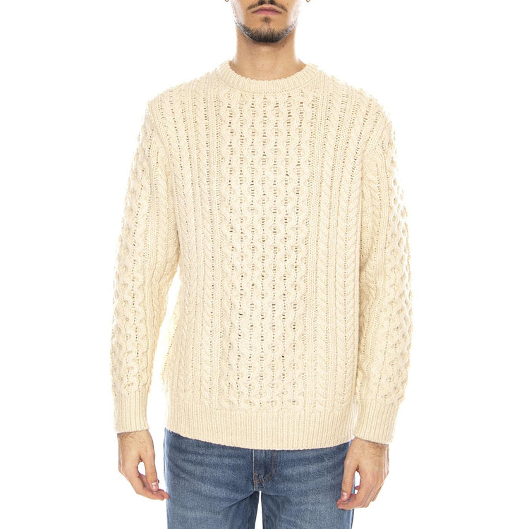 Classic Fisherman S Sweater -- Maglione Uomo Oatmeal Ecrù 22636 OATML BRIXTON 