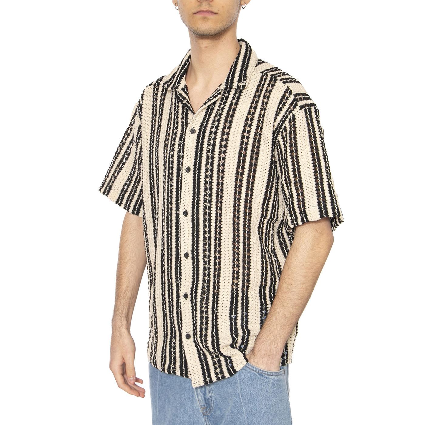 Dani Crocher SS Shirt Noos Cloud Dance Black - Camicia Maniche Corte Uomo Multicolore 22030511-4575627  ONLY & SONS 