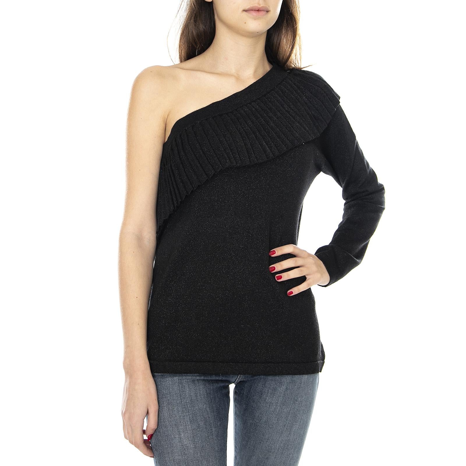 Renie One-Shoulder Sweater - Black - Maglione Monospalla Donna Nero 157300079-999  MINIMUM 