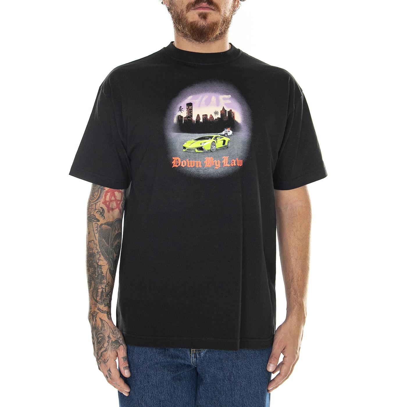 Down By Law S/S Tee Black - Maglietta Girocollo Uomo Nera TS02091-BLACK  HUF 