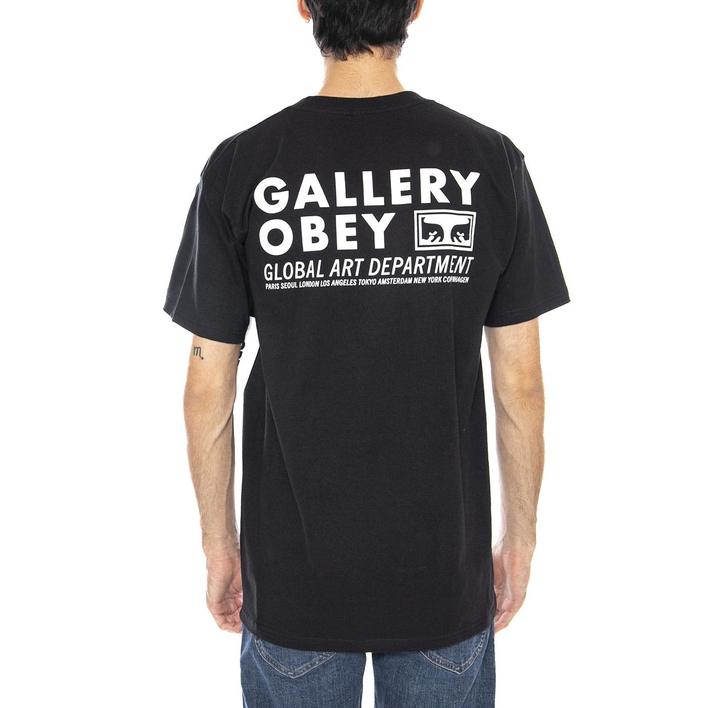 Obey Global Art Department Tee Black - Maglietta Girocollo Uomo Nera 165263962 BLK OBEY 