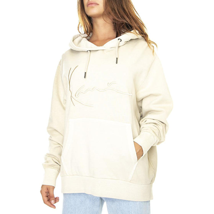 Signature Washed Hoodie Light Sand - Felpa con Cappuccio Donna Beige KRCKW213-064-2  KARL KANI 