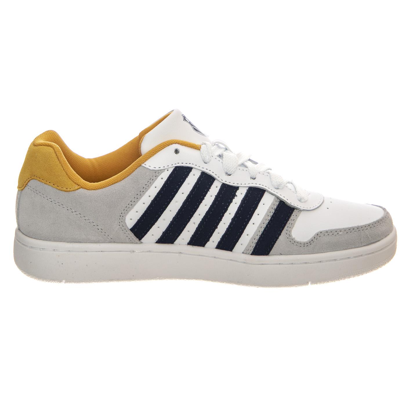 Court Pasilades White / Navy / Gold Shoes - Scarpe Stringate Profilo Basso Uomo Bianche / Multicolore 06931-856-M  K-SWISS 