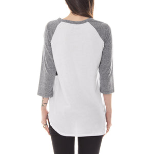 BASIC STUSSY RAGLAN TEE WHITE/GREY HEATHER 2941349-WHITE/GREY HEATHER  STUSSY 