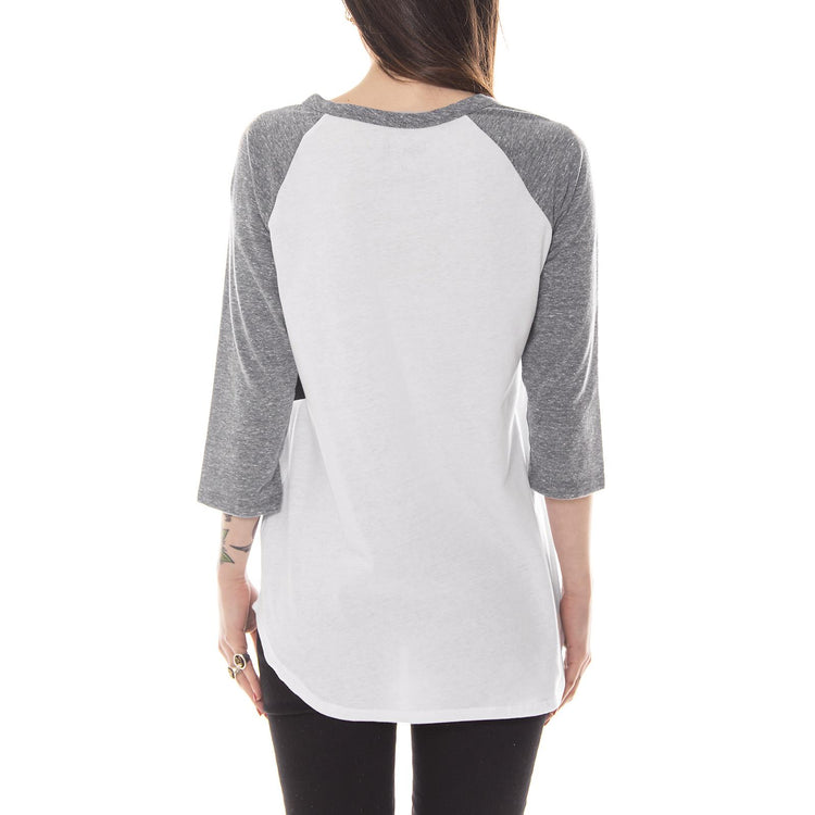 BASIC STUSSY RAGLAN TEE WHITE/GREY HEATHER 2941349-WHITE/GREY HEATHER  STUSSY 