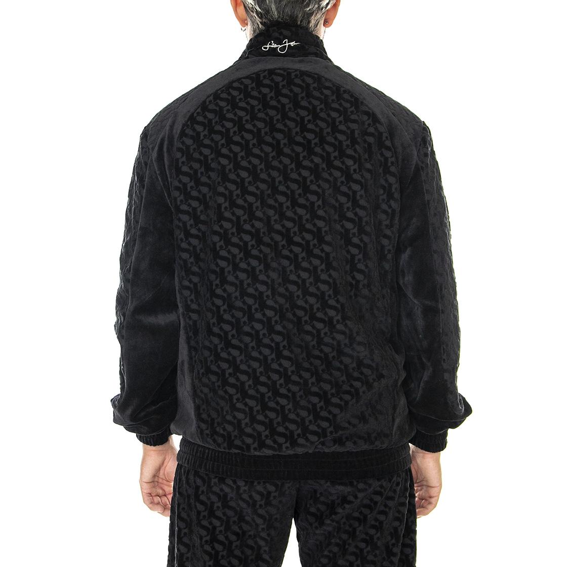 Monogram Devoréw Velours Track Jacket 01 Black - Giacca Invernale Uomo Nera 6078104/222  SEAN JOHN 