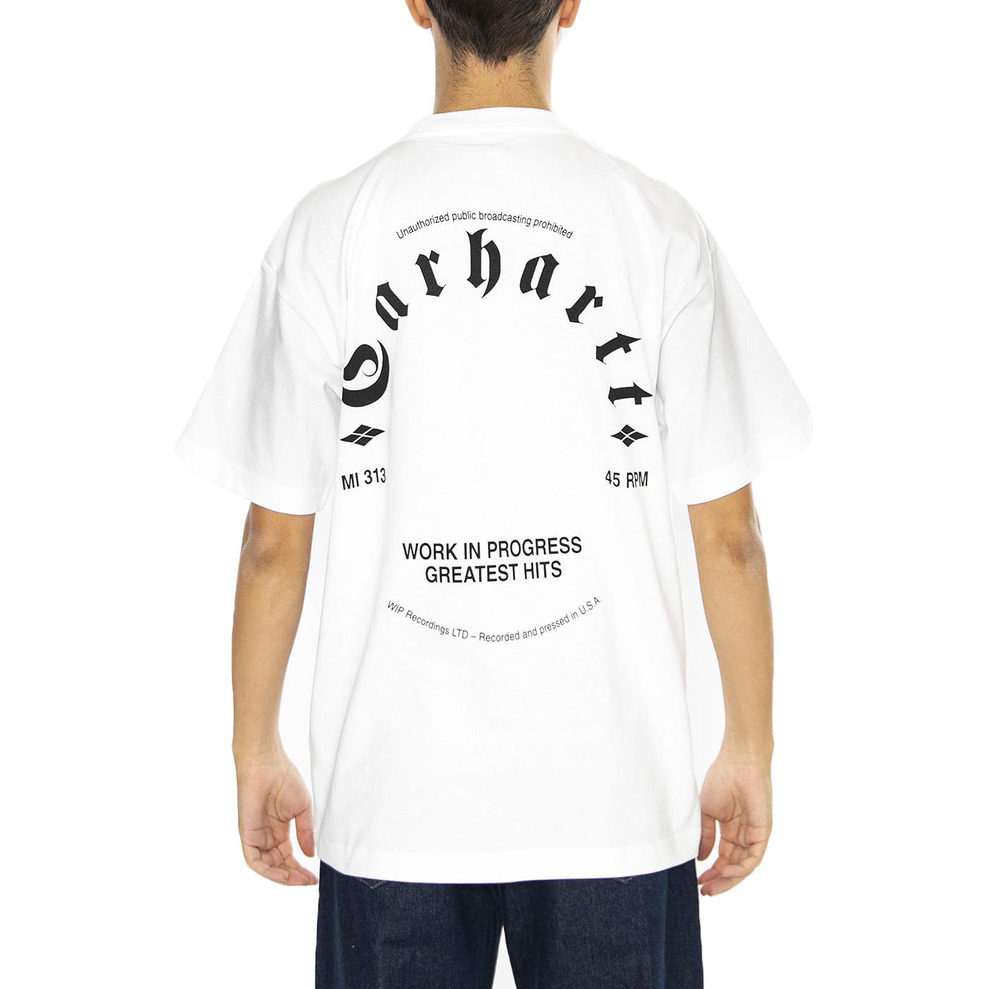 S/S Greatest Hits T-Shirt White / Black - Maglietta Girocollo Uomo Bianca I034394.00AXX  CARHARTT WIP 