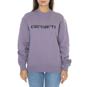 W' Carhartt Sweat Glassy Purple / Discovery Green - Felpa Girocollo Donna Viola I032694.1TFXX  CARHARTT WIP 