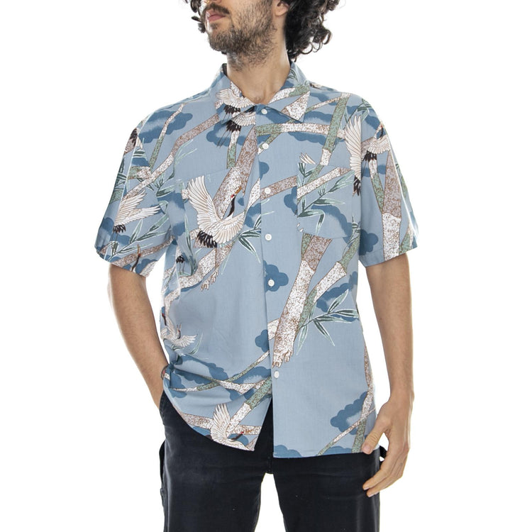 Lovitz Woven Blue/Multicolor - Camicia Maniche Corte Uomo Blu / Multicolore 01146-BLSTO . BRIXTON 