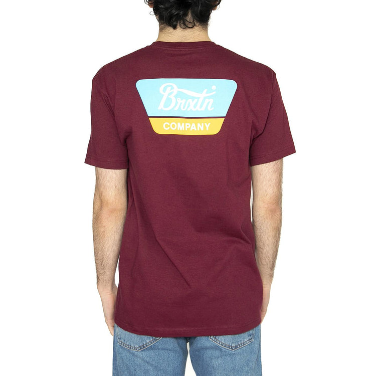 Linwood S/S STT - Maglietta Girocollo Uomo Bordeaux 16172-BRGTL  BRIXTON 
