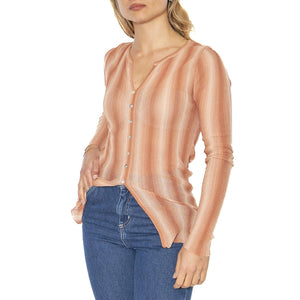 Top punto con botones marrón - Camicia Donna Multicolore 51W/10627  WILD PONY 
