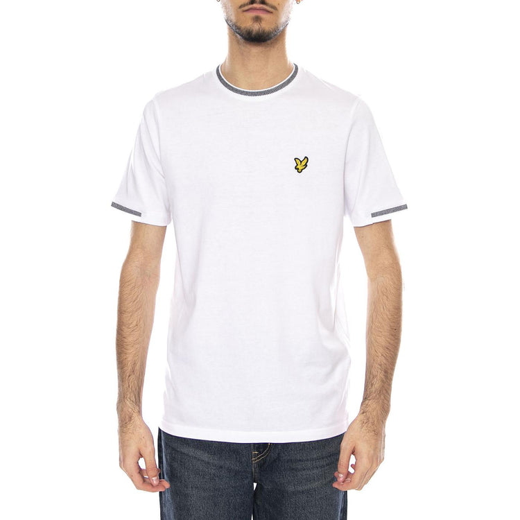 Birdseye Half Tipped T-Shirt White/Jet Black - Maglietta Girocollo Uomo Bianca TS2305V-W104 . LYLE & SCOTT 