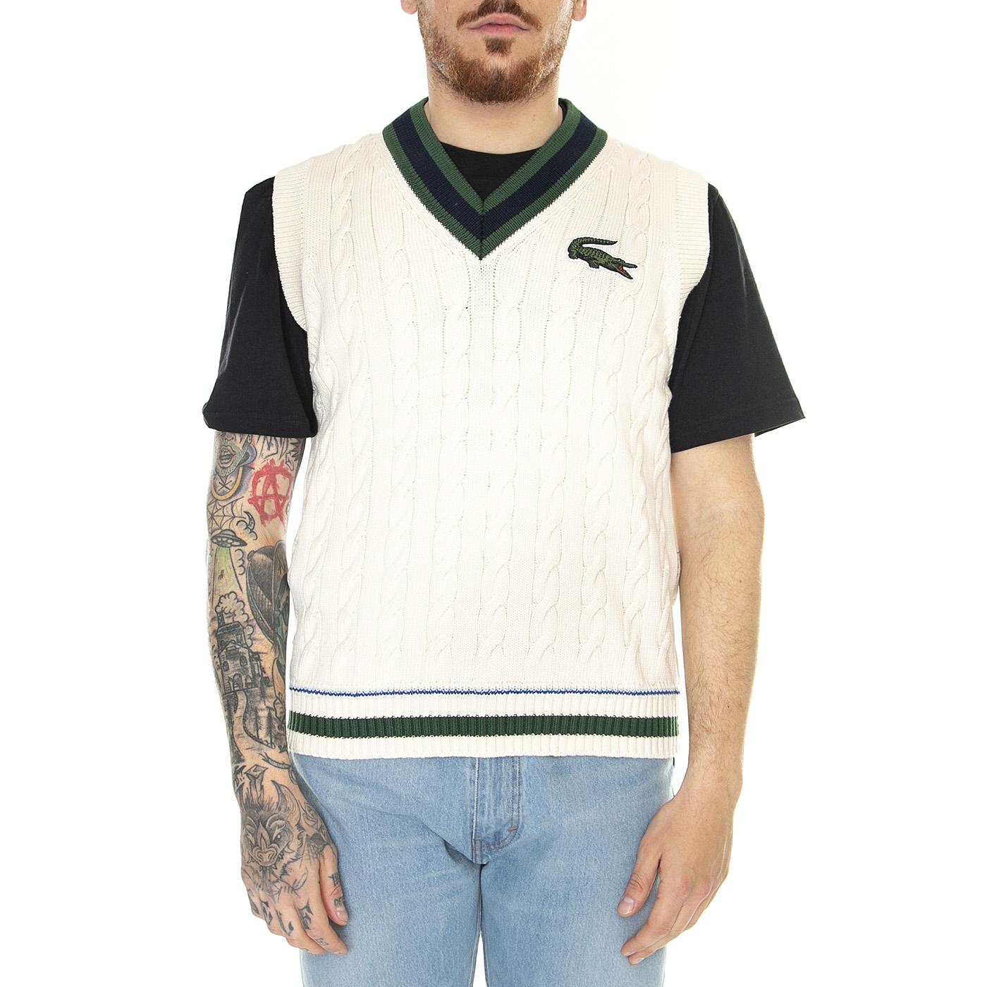 Pullover R1T Beige - Gilet in Cotone Uomo Beige AH6446-R1T  LACOSTE 