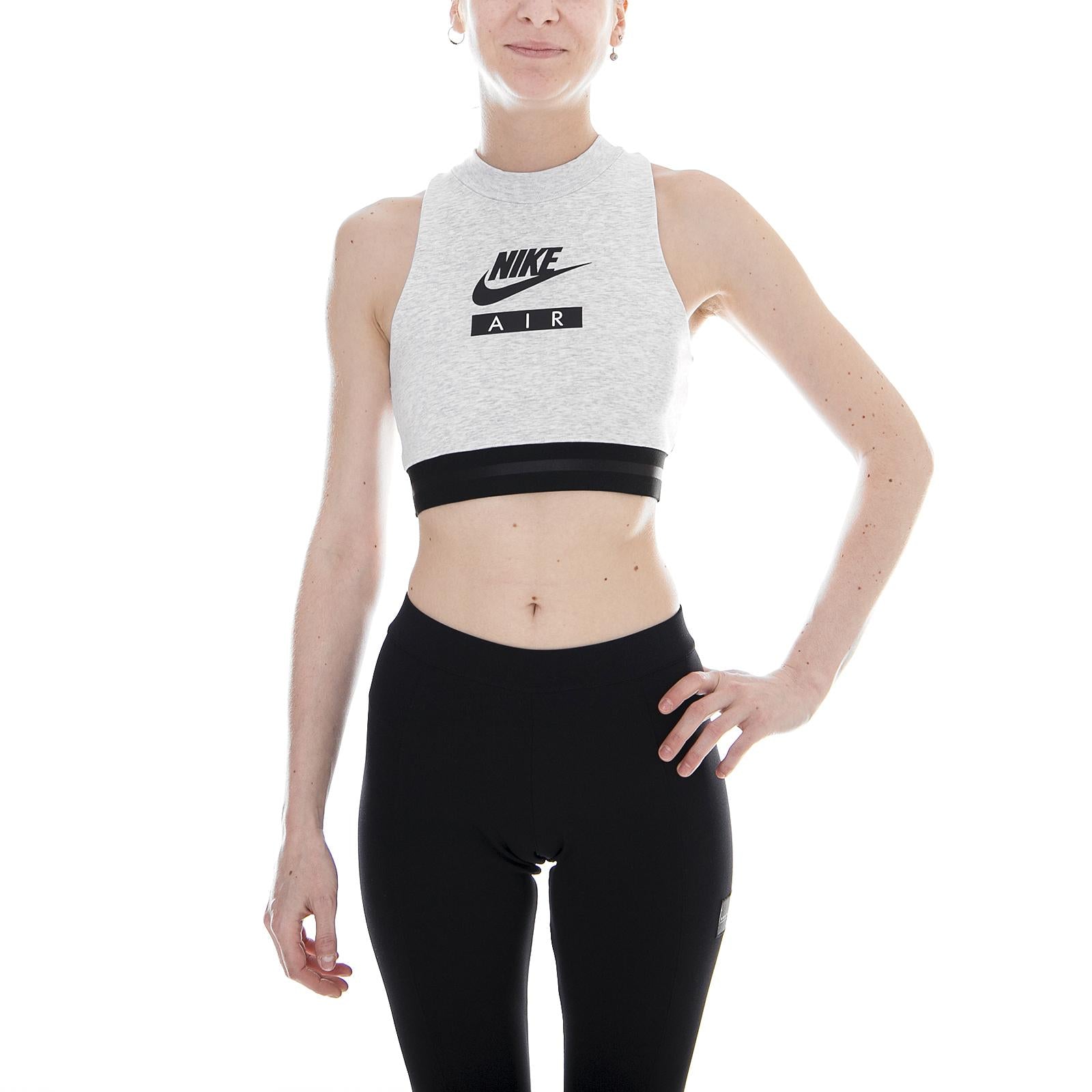 Women s Nike Sportswear Top BIRCH HEATHER/BLACK/BLACK 893068-051  NIKE 