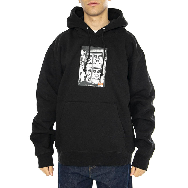 Obey Icon Photo Premium Hooded Fleece Black - Felpa Uomo Nera 112843622-BLK  OBEY 