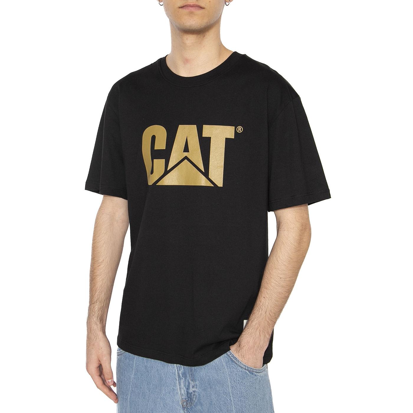 Logo T-Shirt Black - Maglietta Girocollo Uomo Nera 6010111-10158  CAT 