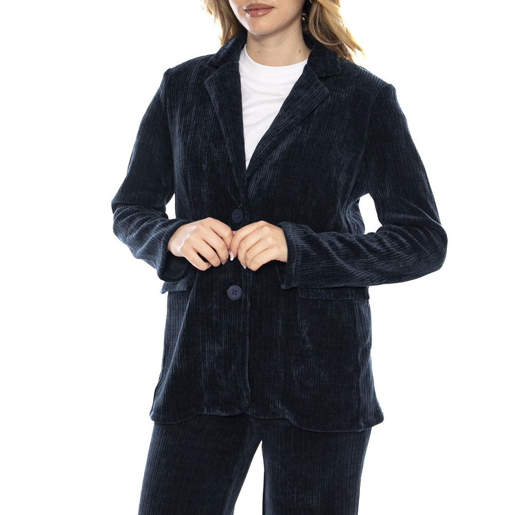 Blazer Pana de Terciopelo -- Giacca Donna Navy Blue 53W/11227 Navy Blue WILD PONY 