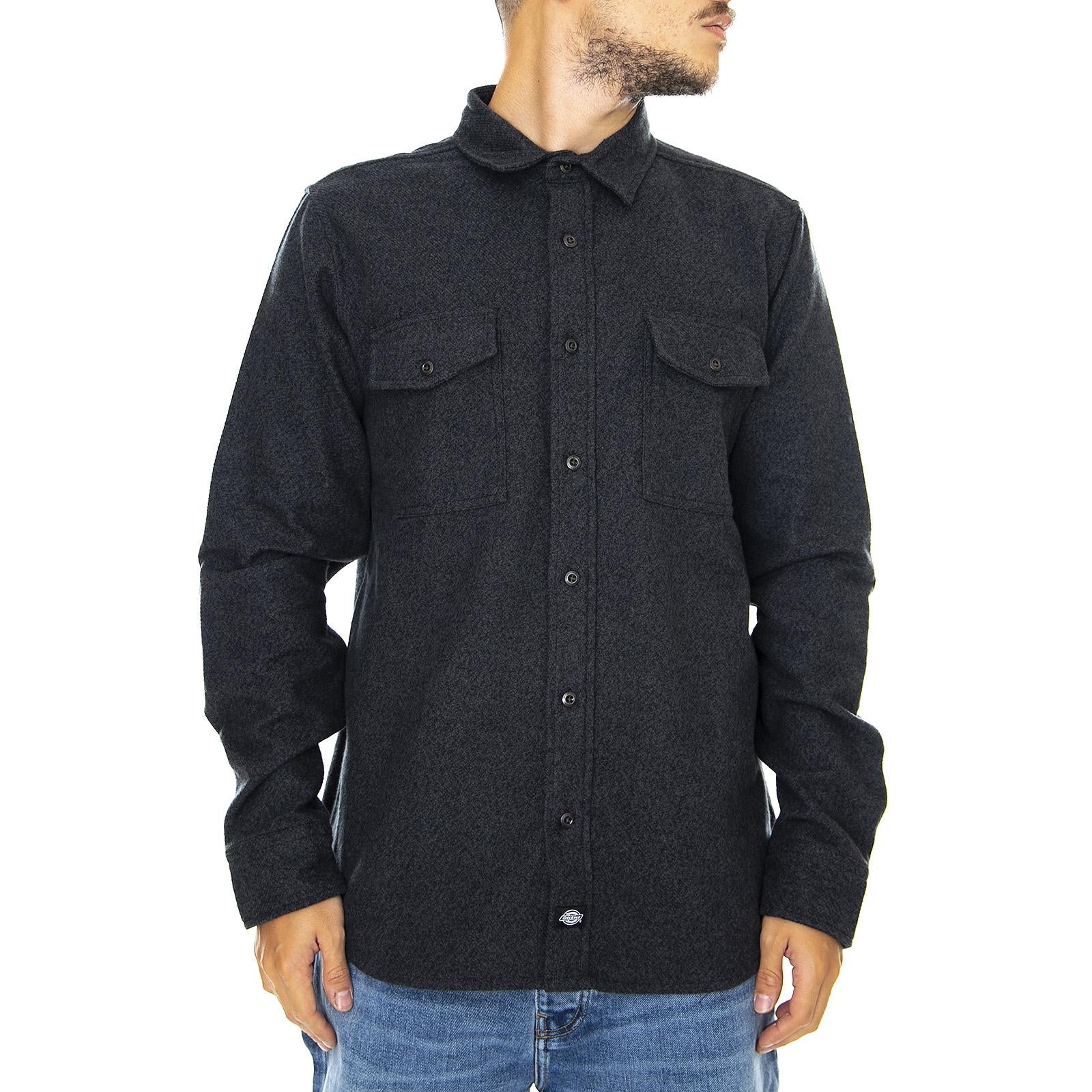 Delphia Shirt - Dark Melange Grey - Camicia Uomo Grigia 05 200351-DGM . DICKIES 